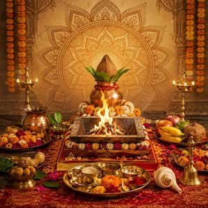 Vedic kalash in Puja